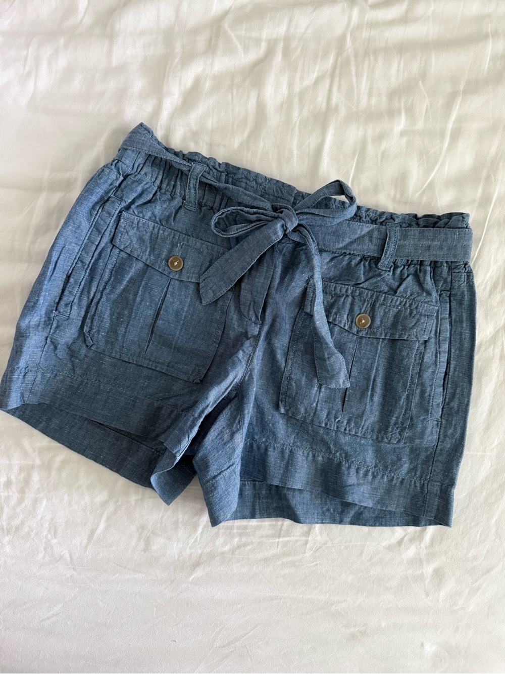 Women’s Tie-Waist Utility Shorts - Blue
